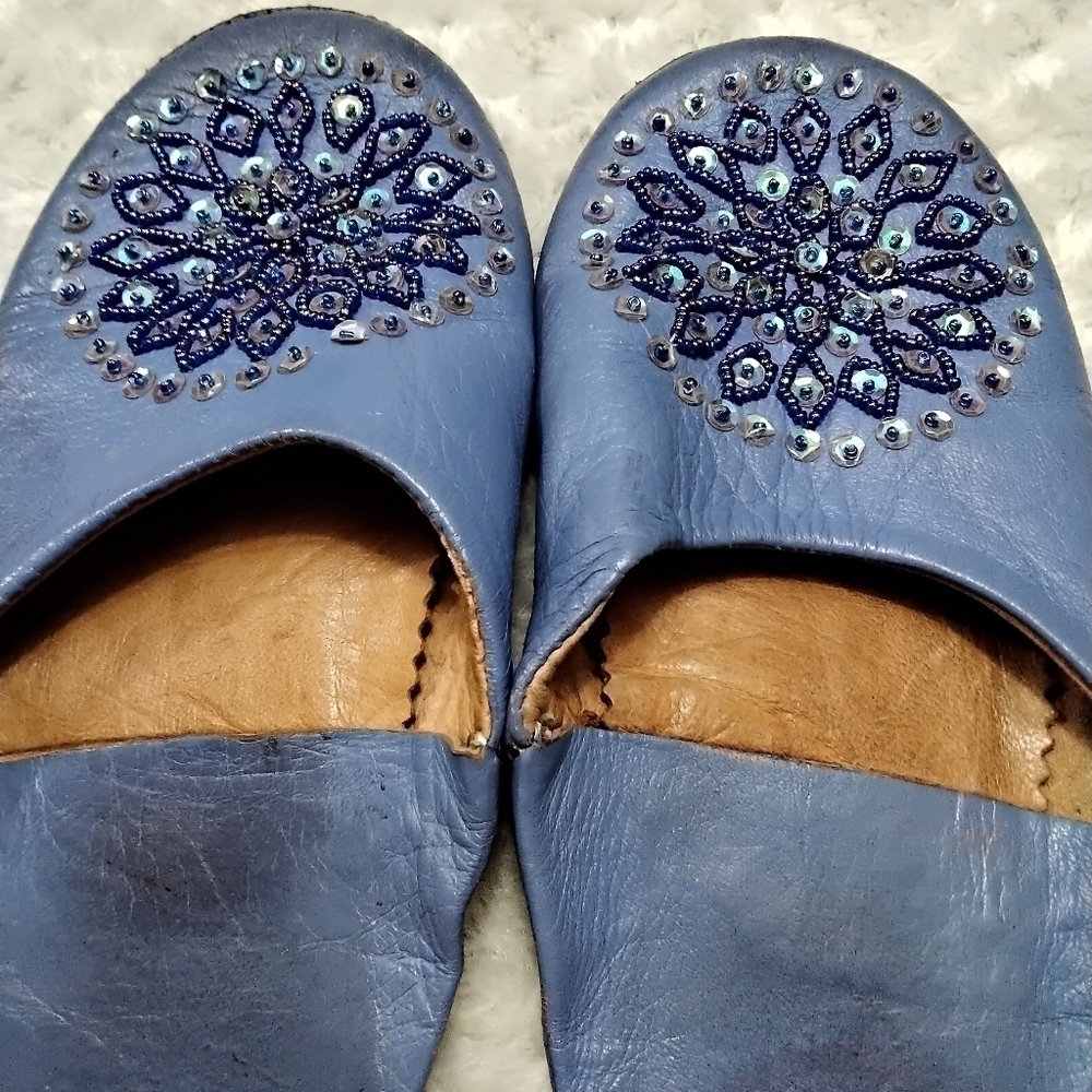 WOMEN'S LEATHER TOPY SLIDES/FLATS/SLIPPERS
